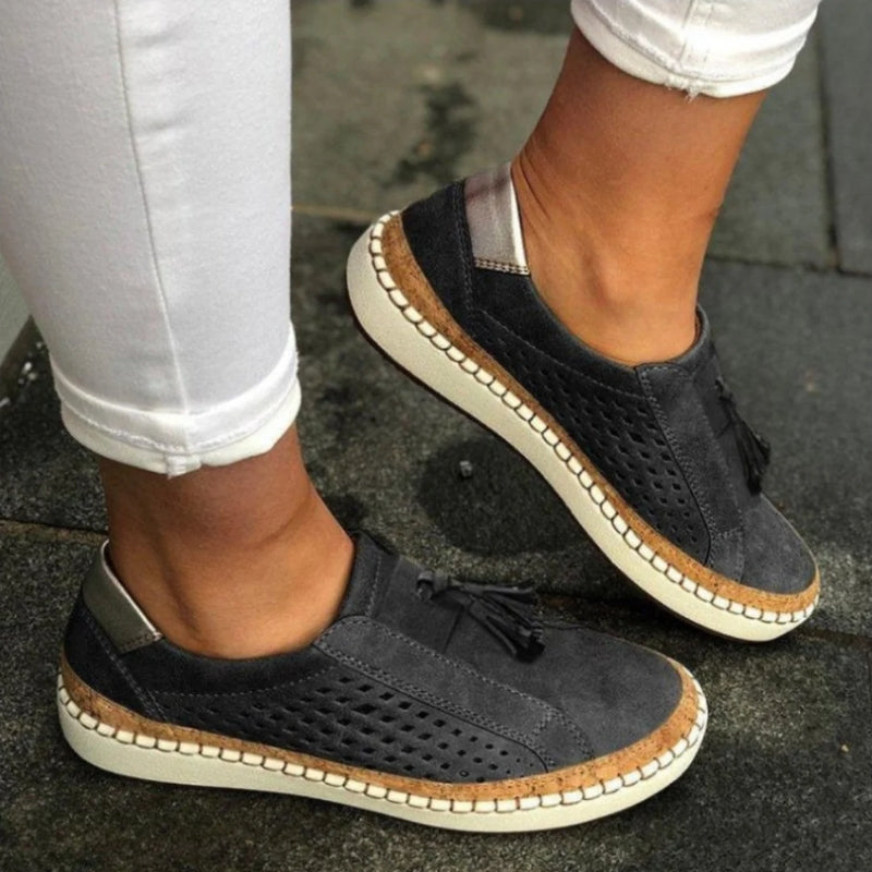 Women's Slip-On Shoes with Orthopedic Footbed in Black