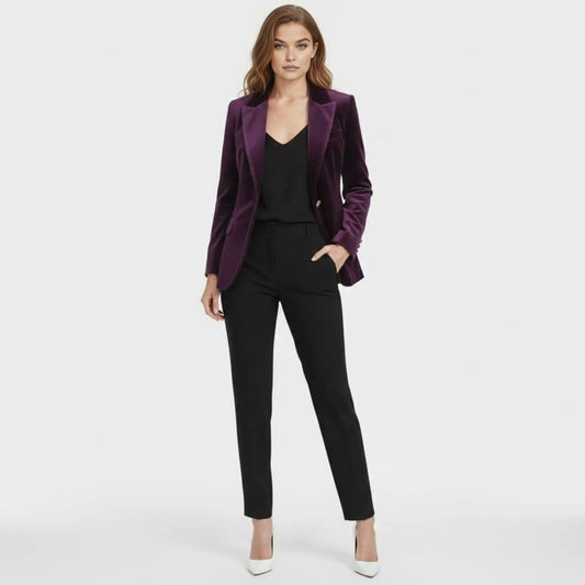 Women's Velvet Blazer with Tailored Fit