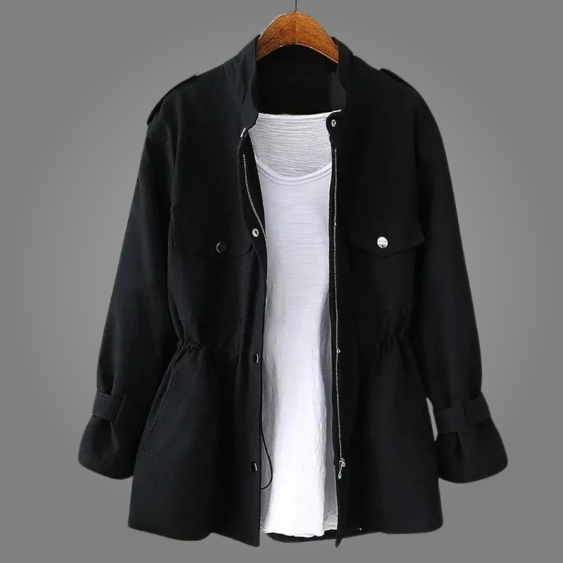 Women's Wool-Blend Utility Jacket with Button Front - photo 7