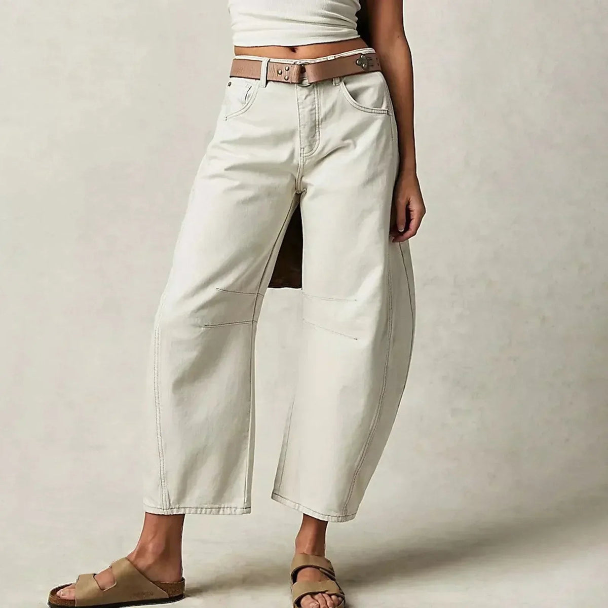 Women's Relaxed Wide-Leg Trousers with Elasticated Waist