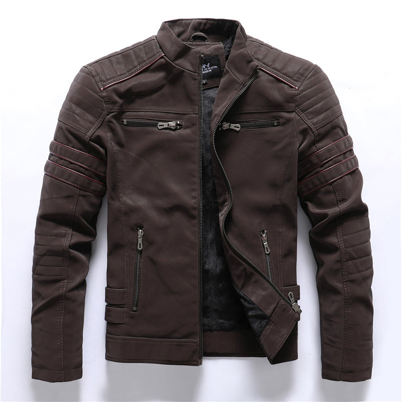 Women's Padded-Shoulder Moto Jacket with Asymmetric Zip