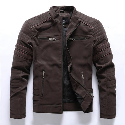 Women's Padded-Shoulder Moto Jacket with Asymmetric Zip