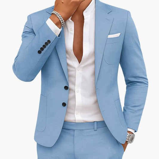 Men's Two-Piece Suit with Blazer and Trousers