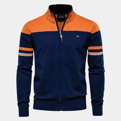 Women's Colour-Block Zip-Through Knit Cardigan