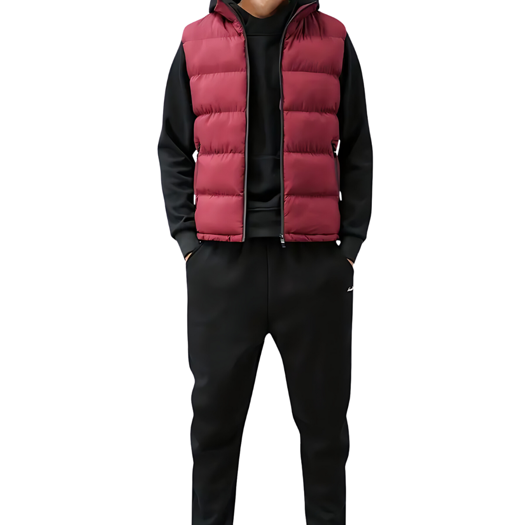 Men's Padded Gilet with Stand Collar