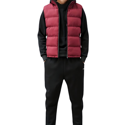 Men's Padded Gilet with Stand Collar