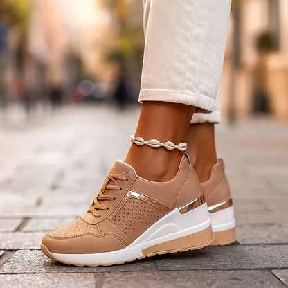 Women's Platform Sneakers with Lace-Up Front