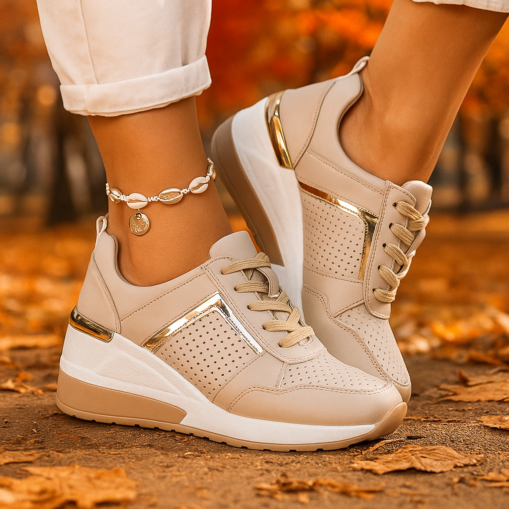 Women's Platform Sneakers with Lace-Up Front