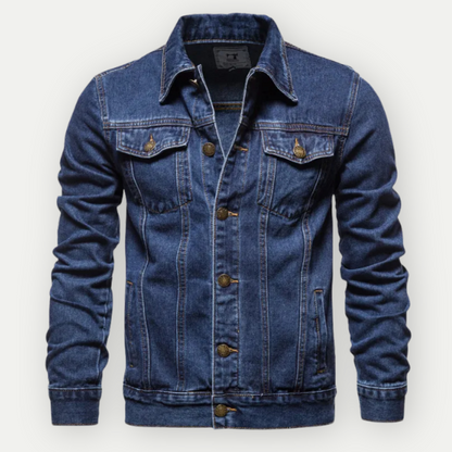 Men's Denim Trucker Jacket with Chest Pockets