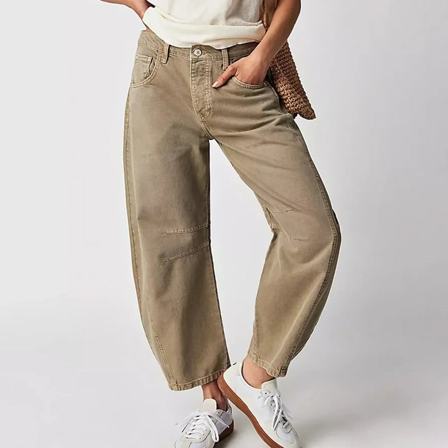 Women's Relaxed Wide-Leg Trousers with Elasticated Waist