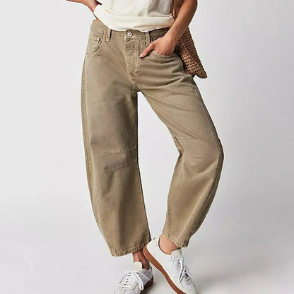 Women's Relaxed Wide-Leg Trousers with Elasticated Waist