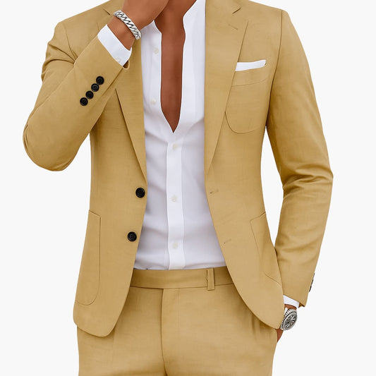 Men's Two-Piece Suit with Blazer and Trousers