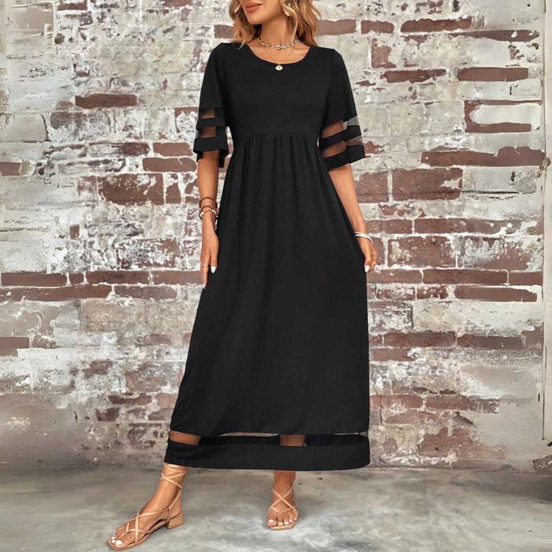 Women's Midi Dress with Gathered Front