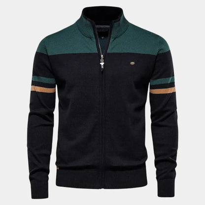 Women's Colour-Block Zip-Through Knit Cardigan
