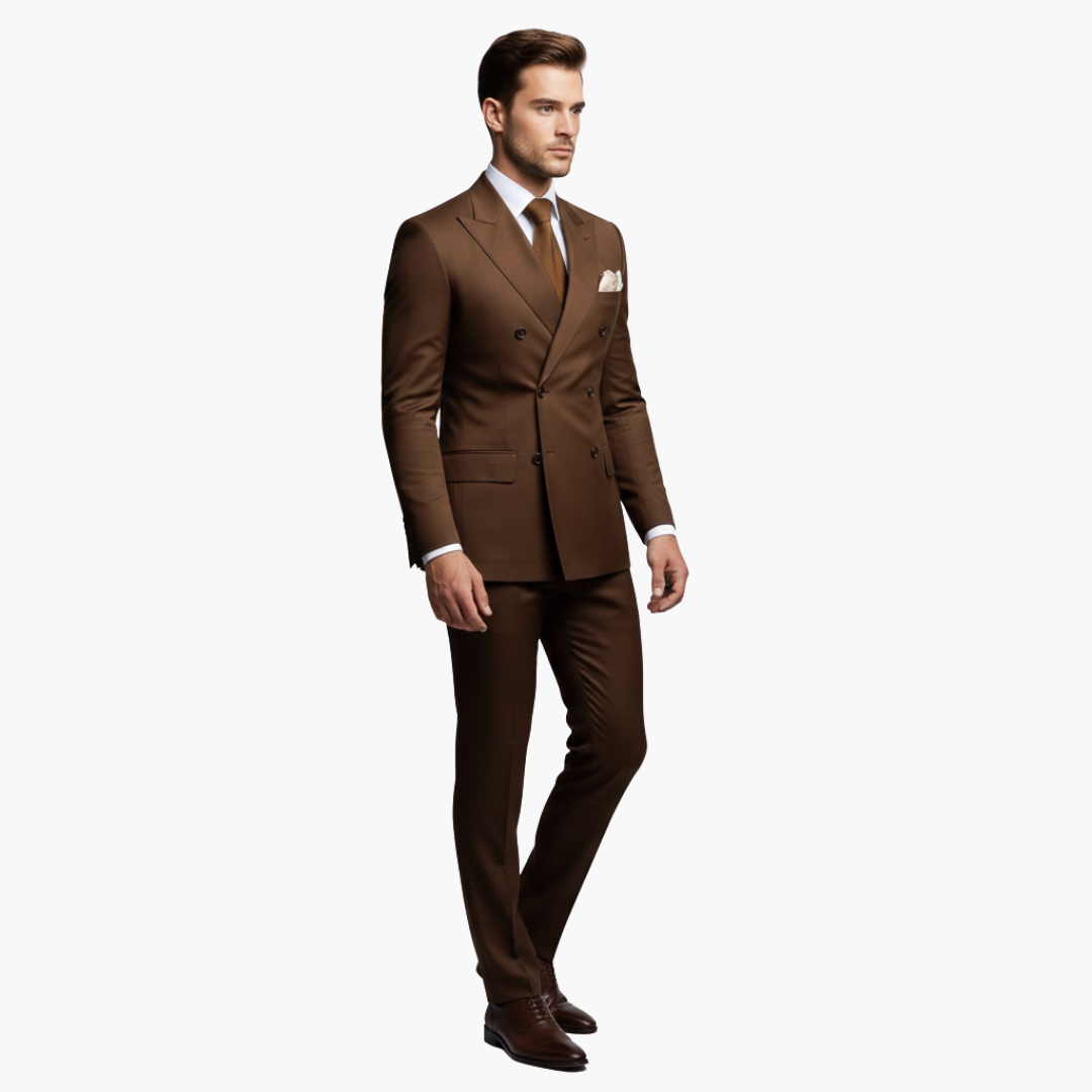 Men's Slim-Fit Two-Piece Suit with Notch Lapels
