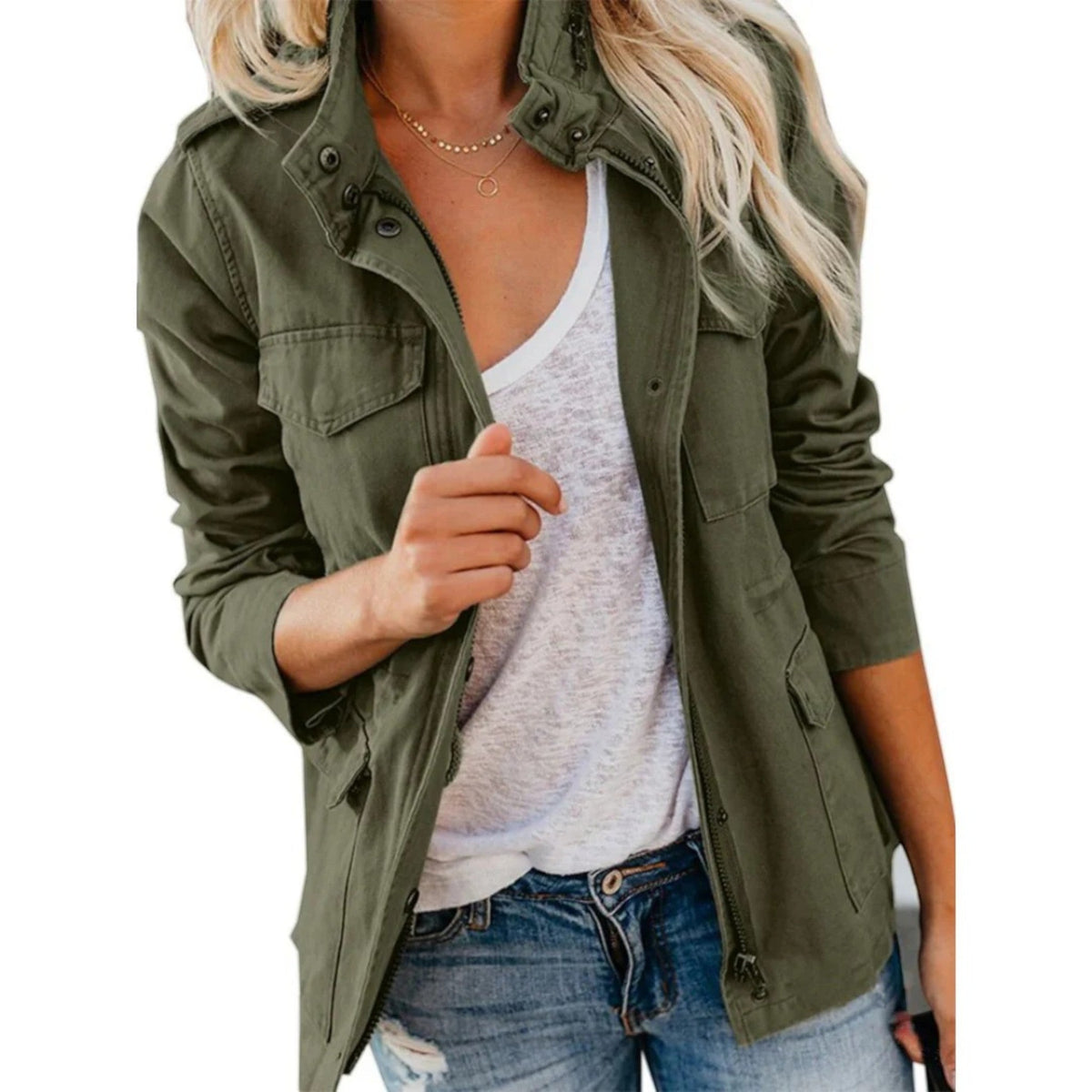 Women's Utility Jacket with Multiple Pockets