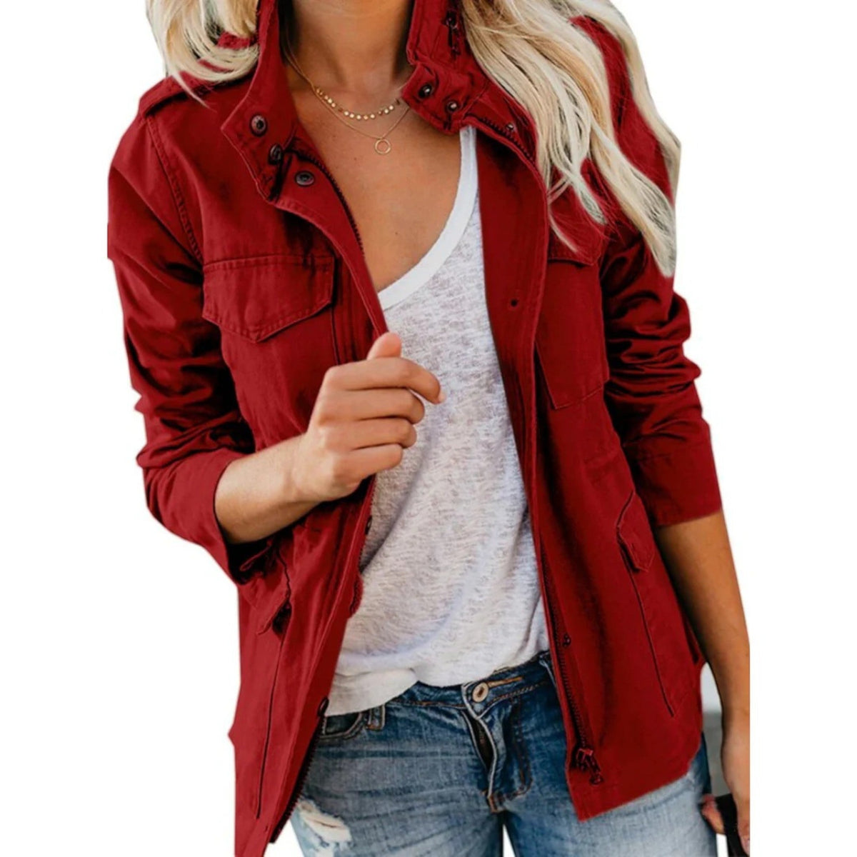 Women's Utility Jacket with Multiple Pockets