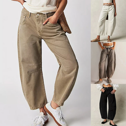Women's Relaxed Wide-Leg Trousers with Elasticated Waist