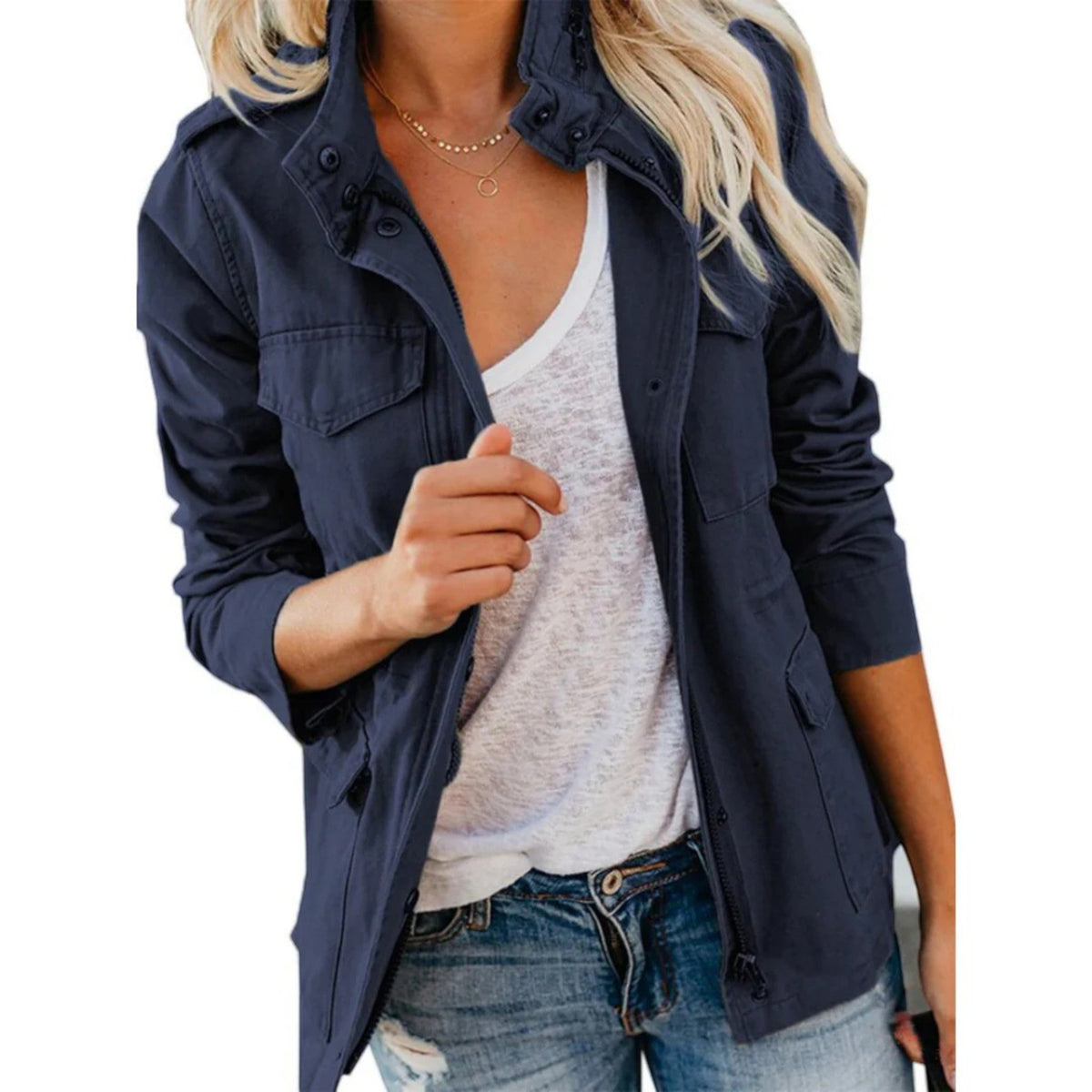 Women's Utility Jacket with Multiple Pockets