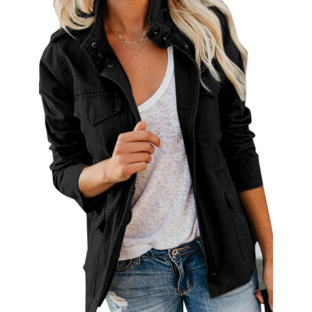 Women's Utility Jacket with Multiple Pockets