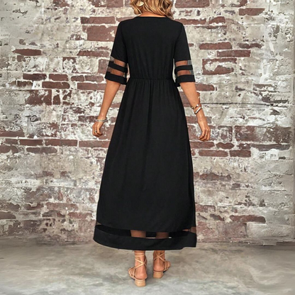 Women's Midi Dress with Gathered Front