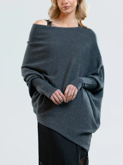 Women's Cashmere Blend Jumper with Ribbed Trims