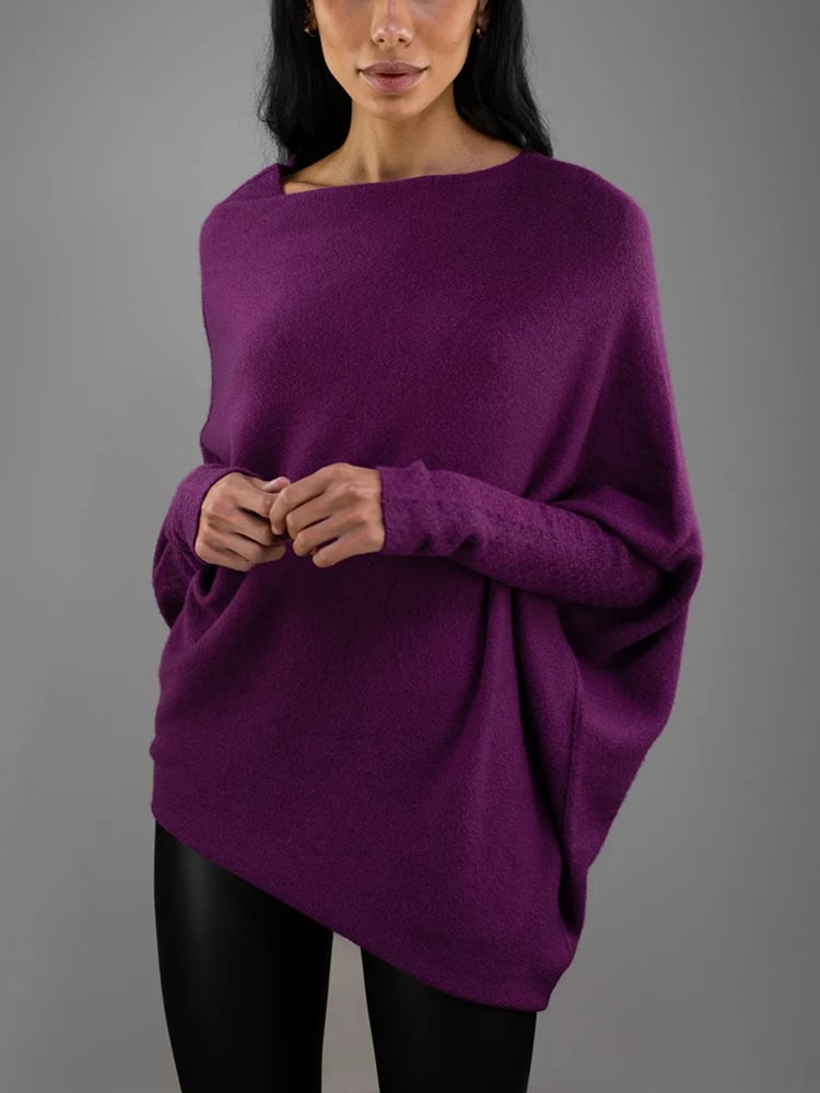 Women's Cashmere Blend Jumper with Ribbed Trims