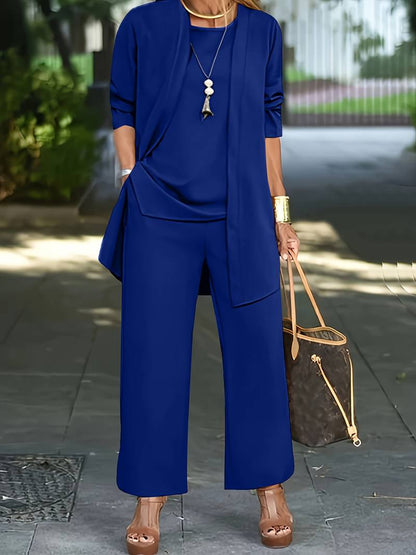 Women's Three-Piece Set with Blazer and Trousers