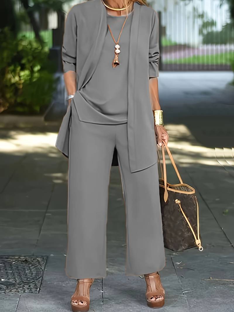 Women's Three-Piece Set with Blazer and Trousers