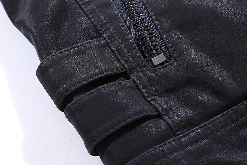 Women's Padded-Shoulder Moto Jacket with Asymmetric Zip