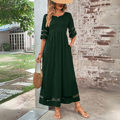 Women's Midi Dress with Gathered Front