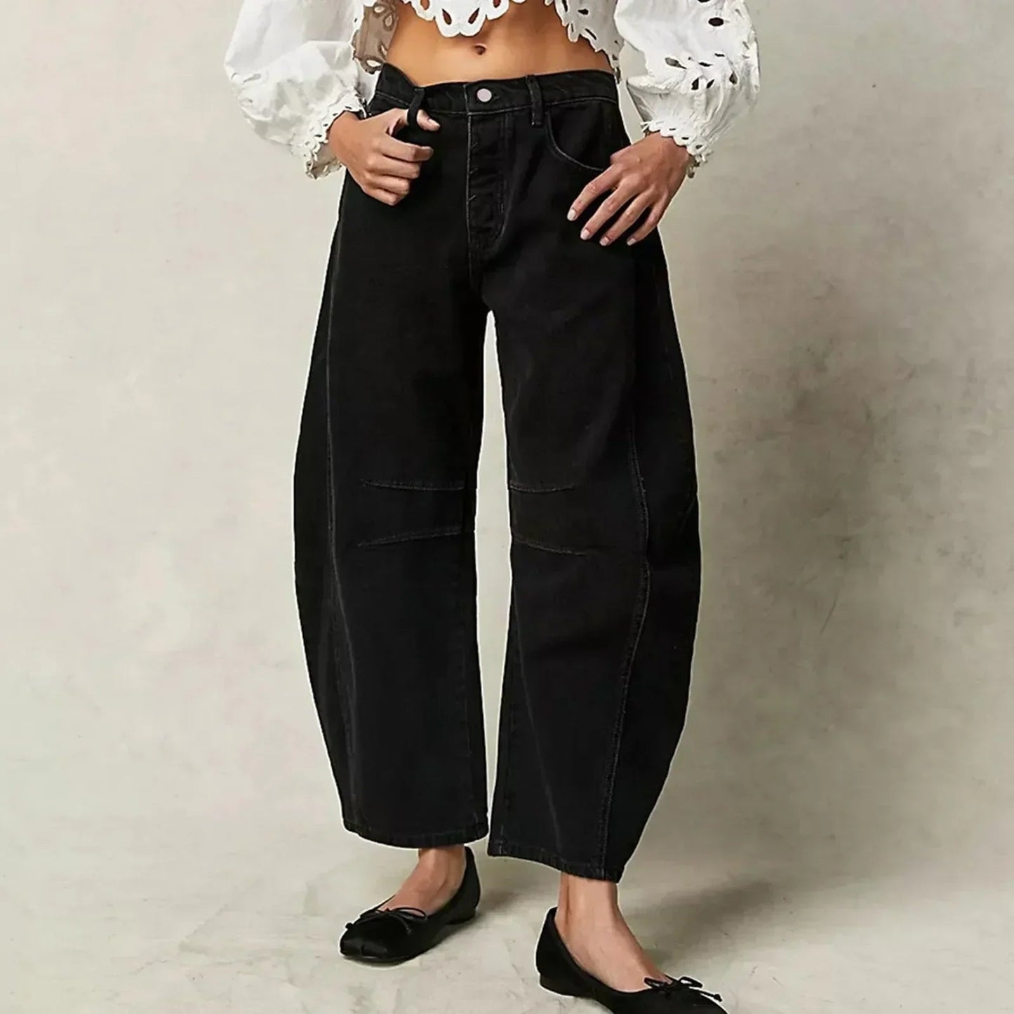 Women's Relaxed Wide-Leg Trousers with Elasticated Waist