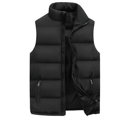 Men's Padded Gilet with Stand Collar