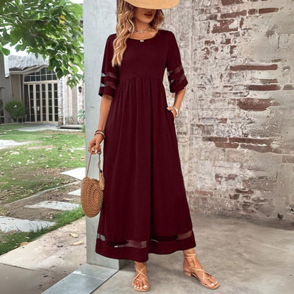 Women's Midi Dress with Gathered Front