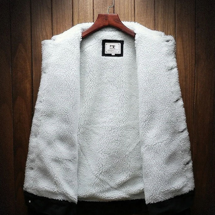 Men's Denim Jacket with Wool-Blend Lining