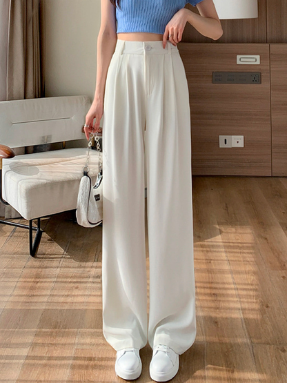 Women's Lisa - Solid Straight Wide-Leg Pants