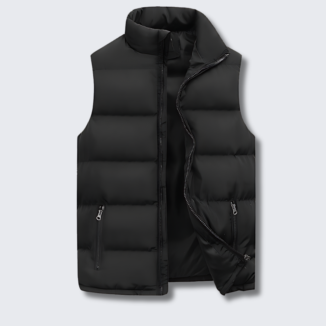 Men's Padded Gilet with Stand Collar