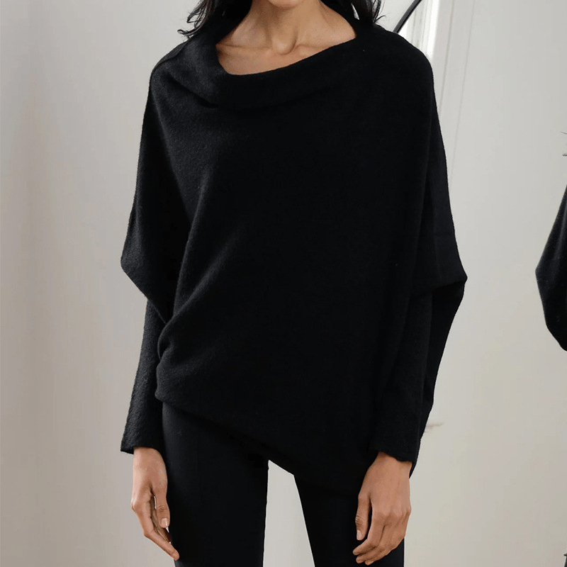 Women's Cashmere Blend Jumper with Ribbed Trims