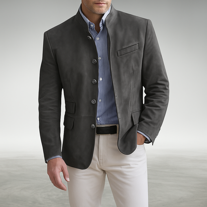 Men's Business Blazer with Notch Lapels