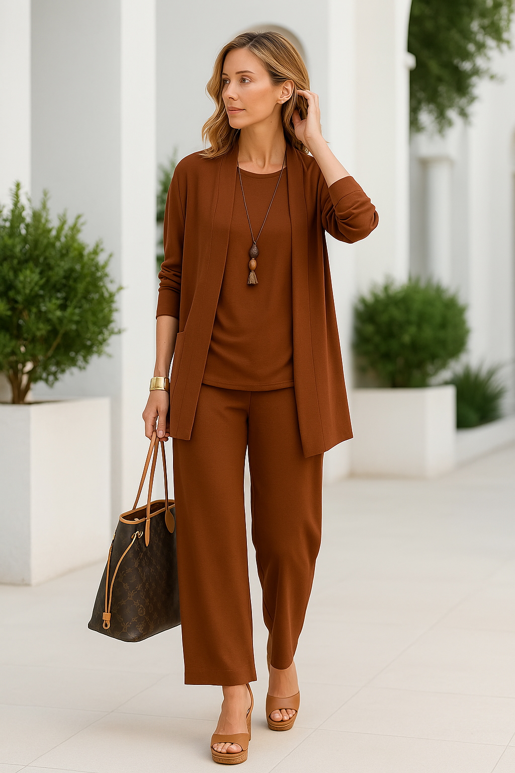 Women's Three-Piece Set with Blazer and Trousers