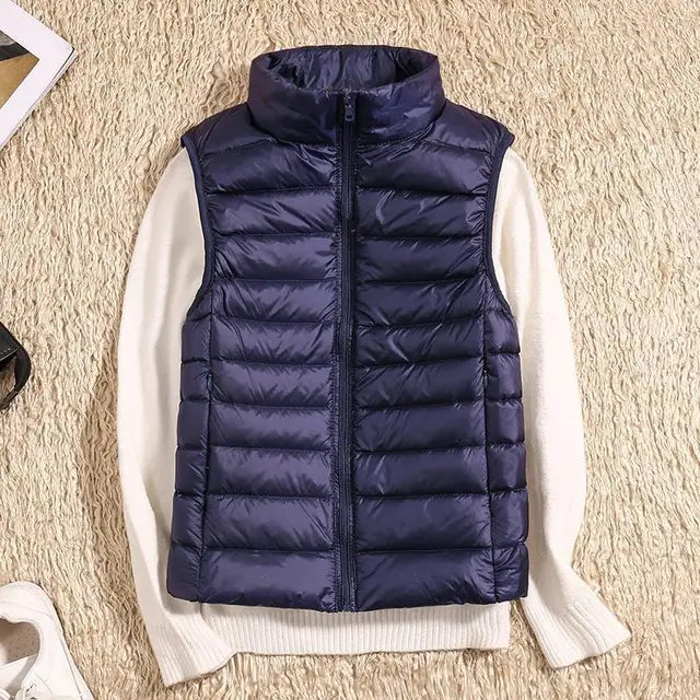 Women's Lightweight Padded Gilet with Stand Collar