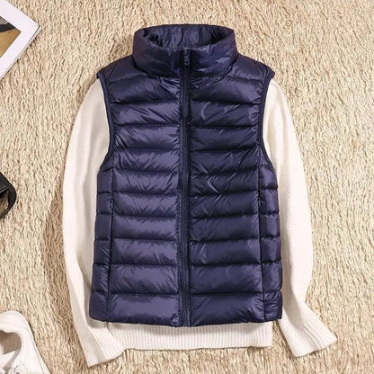 Women's Lightweight Padded Gilet with Stand Collar