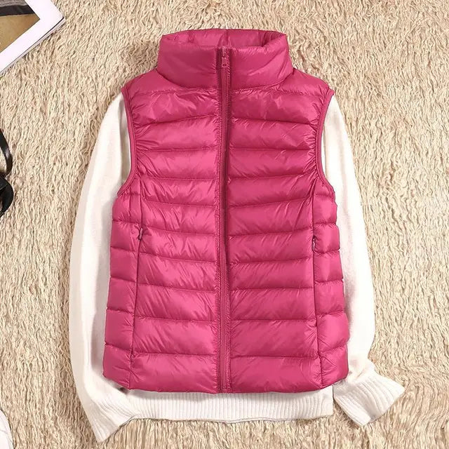 Women's Lightweight Padded Gilet with Stand Collar