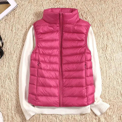 Women's Lightweight Padded Gilet with Stand Collar