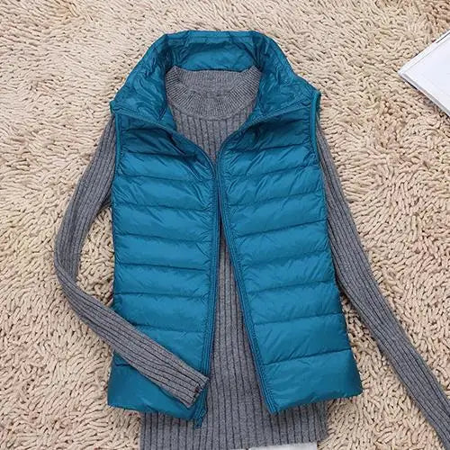 Women's Lightweight Padded Gilet with Stand Collar