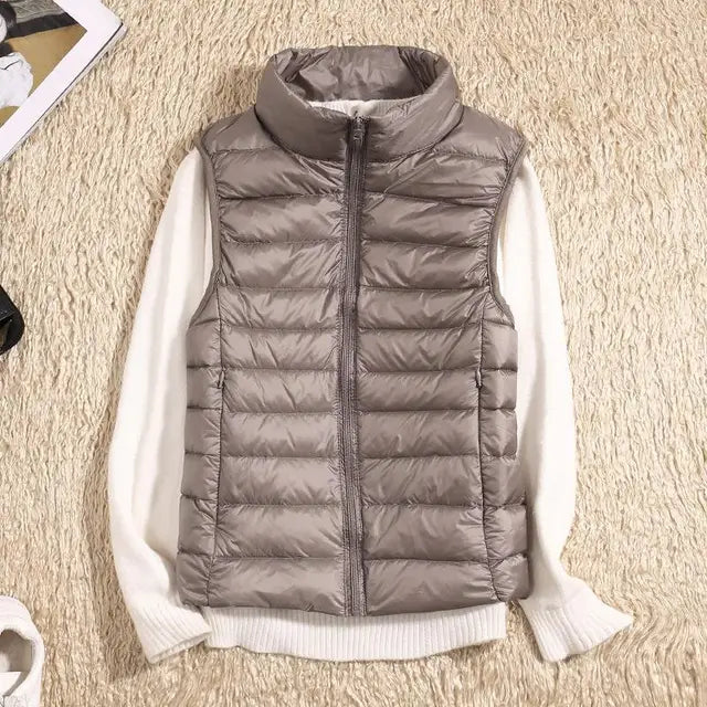 Women's Lightweight Padded Gilet with Stand Collar