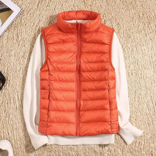 Women's Lightweight Padded Gilet with Stand Collar