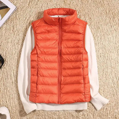 Women's Lightweight Padded Gilet with Stand Collar