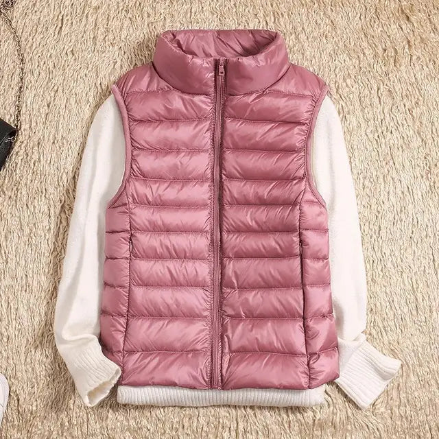 Women's Lightweight Padded Gilet with Stand Collar