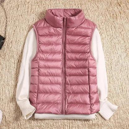 Women's Lightweight Padded Gilet with Stand Collar